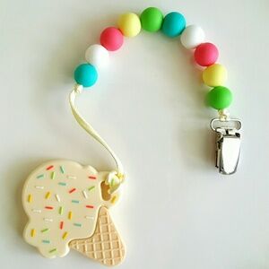 Silicone Teething Pacifier Clip Ice Cream